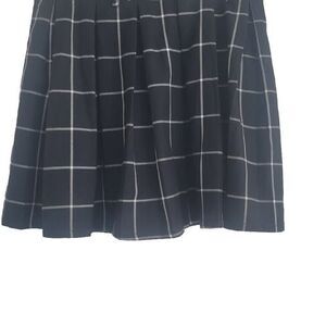 Hot Topic Black White Window Pane Stretch Pleated Mini SKIRT In LARGE